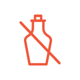 Alcohol-free sanitizer alternative icon — crossed-out bottle showing NOWATA’s rinse-free soap physically removes 99% of germs without alcohol or water