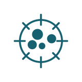 Germs target icon — NOWATA sanitizer alternative, a rinse-free soap that physically removes 99% of germs without water